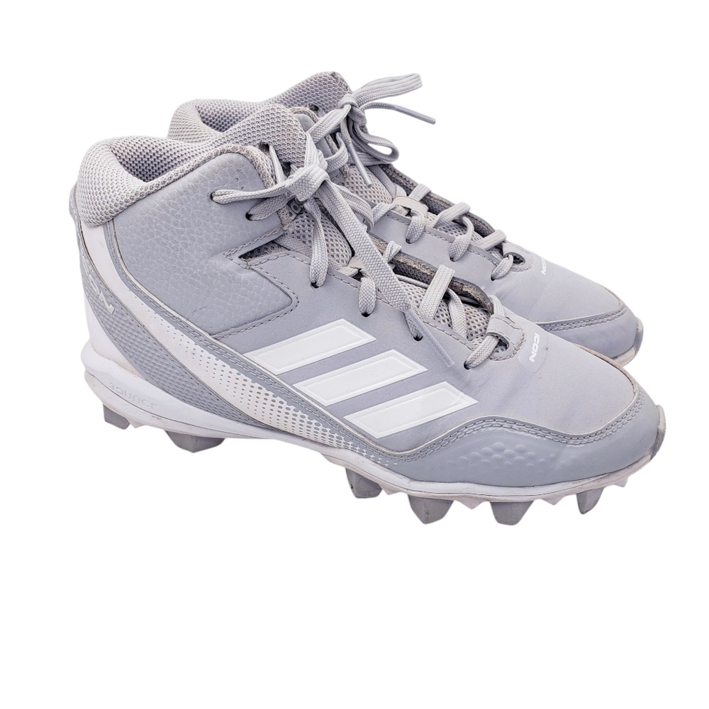 adidas Kids Gray and White Cleat Sneakers